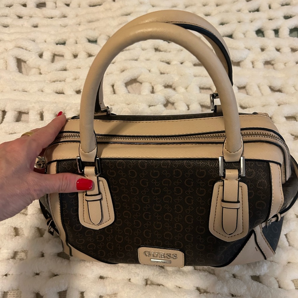 Guess Beige and Black Women's Handbag